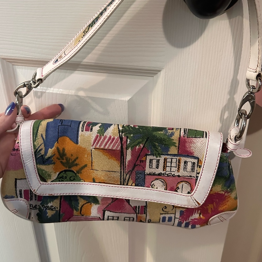 Saks pink label vintage colorful printed Women's Bag